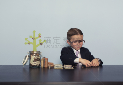 储蓄,男孩,金融顾问,数,套利基金,发财树,吝啬的,模仿成人,累积赌注,小办公室