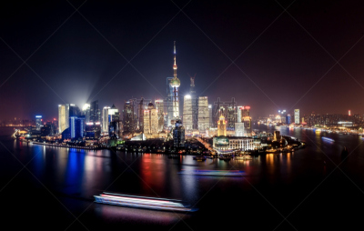 上海,明亮,城市,东方明珠塔,水平画幅,夜晚,无人,户外,滨水,都市风景