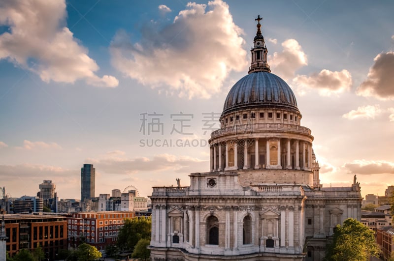 St Paul’s cathedral at sunset in London, England