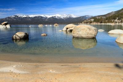 太浩湖,水,天空,美国西部,水平画幅,雪,无人,户外,湖,北美