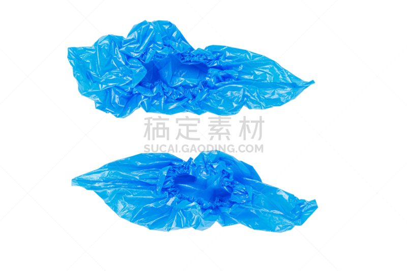 鞋套,蓝色,白色背景,水平画幅,制服,塑胶,干净,弹性,靴子,工作室
