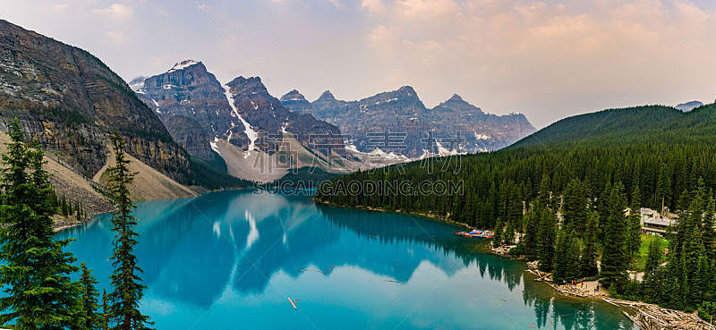 梦莲湖,在上面,班夫国家公园,加拿大,自然,水平画幅,地形,阿尔伯塔省,无人,全景