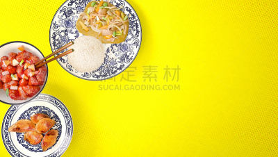 黄色背景,肉制品,菜单,香料,彩色背景,碳水化合物,日本食品,米,东方食品