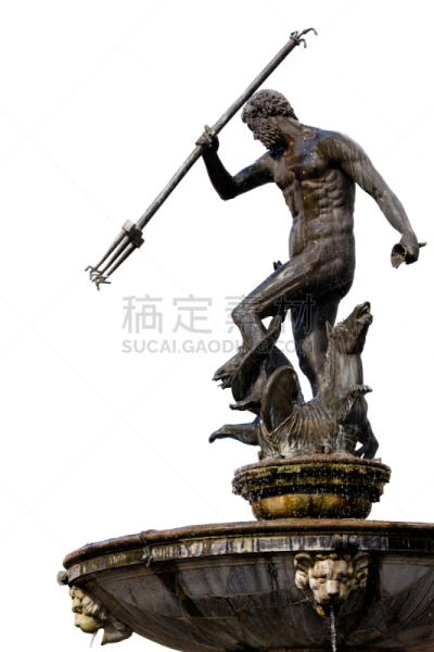 海王神,喷泉,格但斯克,神,海洋,垂直画幅,纪念碑,艺术,无人,海神波塞冬