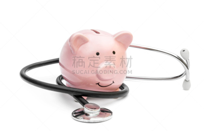听诊器,白色,小猪扑满,商务,健康保健,背景分离,药,华贵,保险,猪