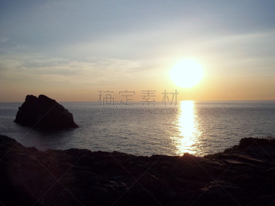 波斯卡斯特,悬崖,康沃尔,水平画幅,云,无人,蓝色,户外,太阳,海洋