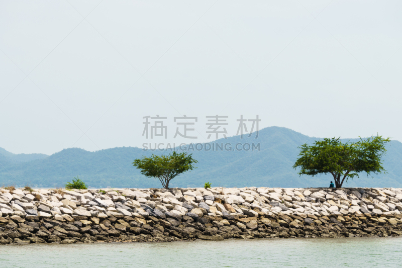 混泥土块,破浪堤,遮护的手势,防波堤,水,暴风雨,水平画幅,墙,块状,巨大的