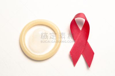 红色,机敏,缎带,留白,慈善救济,水平画幅,世界艾滋病日,无人,符号,白色背景