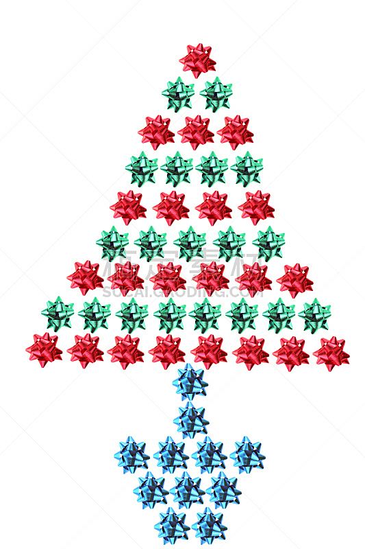 圣诞树,垂直画幅,合成图像,绿色,无人,蝴蝶结,符号,抽象