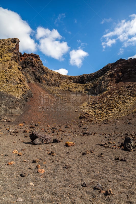 兰萨罗特岛,timanfaya national park,垂直画幅,沙子,火山地形,大西洋群岛,夏天,户外,干的,加那利群岛