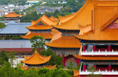 修道院,瓷器,大理,胡青,最大,云南省,水平画幅,山,大门,非凡的