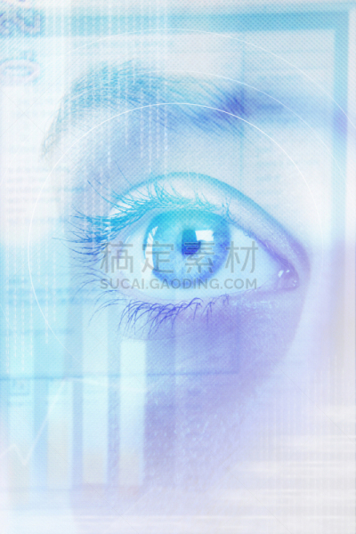 人的眼睛,女性,数码合成,垂直画幅,合成图像,女人,蓝色,抽象,人