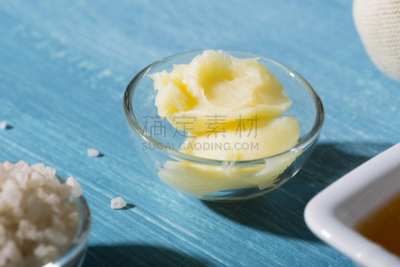 彩妆,化妆用品,乳木果,蓝色,儿童游戏陶土,奶油,留白,水平画幅,无人,spa美容
