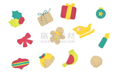 符号,白色背景,纸,水平画幅,无人,鸟类,姜饼男人,卡通,圣诞礼物