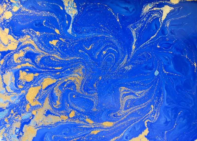 绘画插图 纹理效果 抽象 液体 背景 黄金 青绿色 大理石花纹 水彩画 绘制图片素材下载 稿定素材
