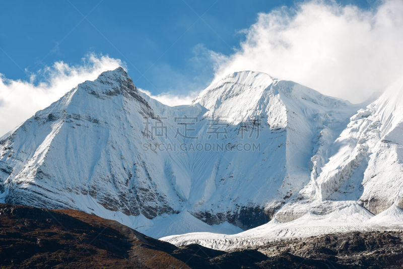 稻城亚丁,雪,山,国内著名景点,野生动物保护区,美,水平画幅,无人,户外,特写