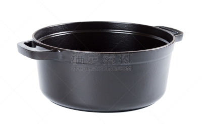 铸铁,锅,特写,分离着色,炖锅,餐具,新的,水平画幅,无人,家庭生活