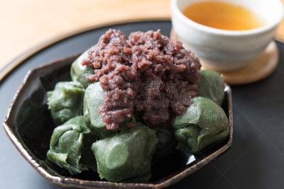 甜豆沙,艾蒿,团子,日式草饼,团子饺子,蒿属,日本点心,日本料理,水平画幅,无人