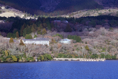箱根园,湖,富士山,风景,船,环境,雪,著名景点,客轮,春天