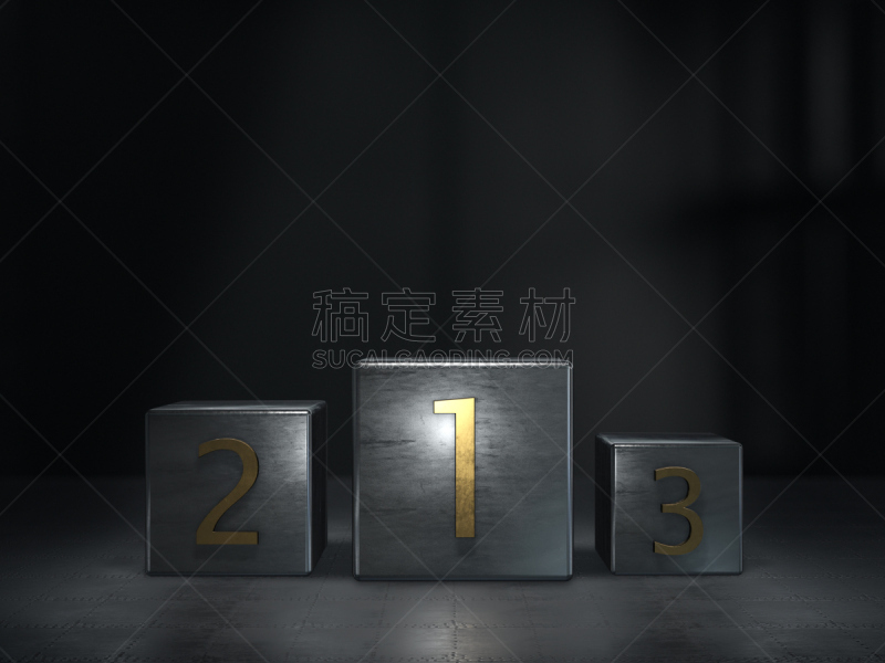 金属,三维图形,黑色,背景,指挥台,胜利游行,领奖台,底座,数字1,奖