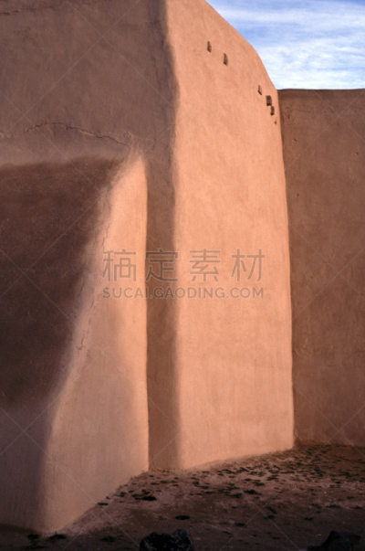 圣达菲,教堂,兰切德桃斯,砖坯,垂直画幅,建筑,无人,抽象,著名景点,新墨西哥