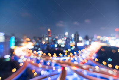 高视角,夜晚,都市风景,上海,路,航拍视角,立交桥,未来,水平画幅,美人