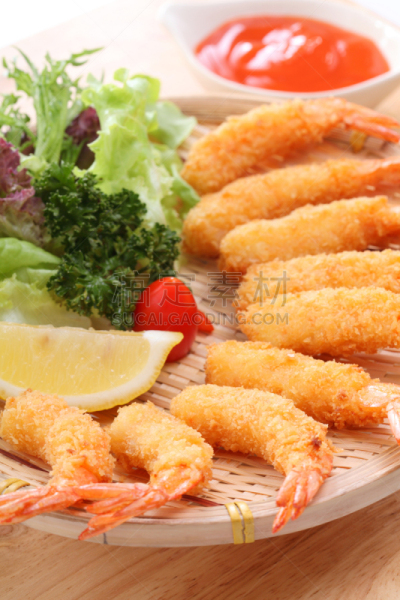 盘子,开胃酱,虾,餐具,垂直画幅,膳食,海产,天麸罗,小吃,特写