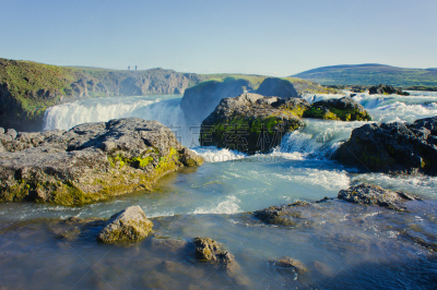 瀑布,冰岛国,自然美,全景,风景,活力,胡萨维克,史克卡瀑布,hraunfossar,黛提瀑布