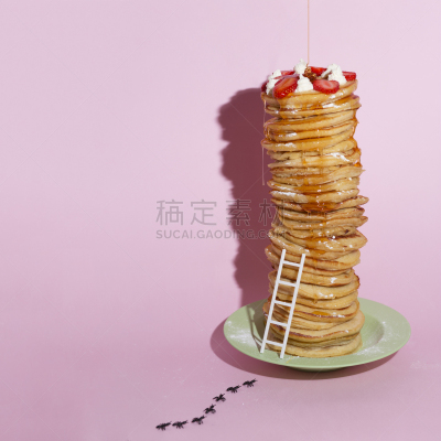 薄烤饼,比萨,绿色,蚂蚁,奶油,方形画幅,西班牙,蜂蜜,梯子,粉色