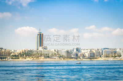 马耳他,城市天际线,证券交易所,瓦莱塔,水,天空,度假胜地,水平画幅,无人,户外