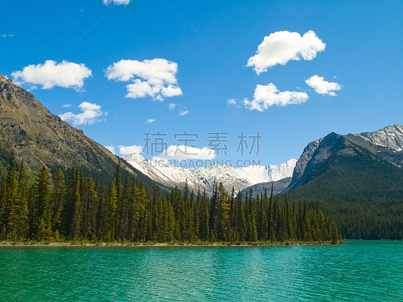 加拿大,湖,自然,干净,山,深的,国内著名景点,班夫,纯净,山脊