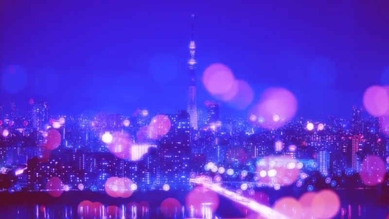 夜晚 东京 城市 背景 照明设备 背景虚化 运动模糊 天空 水平画幅 云图片素材下载 稿定素材
