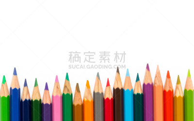 彩色铅笔,成一排,白色背景,校友团聚,成人教育,蜡笔,色板,学校用品,艺术,水平画幅