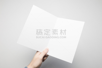 拿着,折叠的,白皮书,公亩,手,鸟食盆,办公室,正面视角,绘画插图
