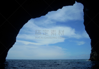 天空,蓝色,在上面,洞穴,水,留白,水平画幅,无人,夏天,户外