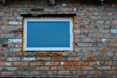 砖墙,塑胶,窗户,红色,新的,古典式,金属,居住区,现代,想法