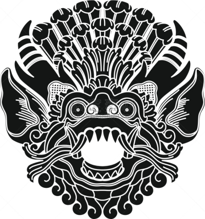印度尼西亚,传统,黑色,动物头,部落艺术,神,巴龙舞,巴厘岛,尖牙,亚洲