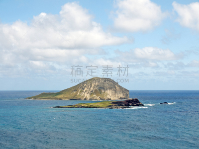 龟岛,玛卡普吾,瓦胡岛,天空,水平画幅,无人,水平线,蓝色,太平洋岛屿,户外