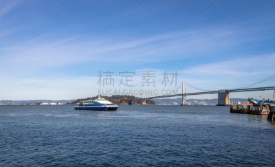 渡轮,海湾大桥,加利福尼亚,美国,旧金山,奥克兰,金银岛,旧金山湾区,水,天空