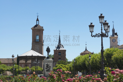 埃纳雷斯堡,马德里,Cervantes,方形画幅,天空,市场广场,旅游目的地,水平画幅,绿色,花