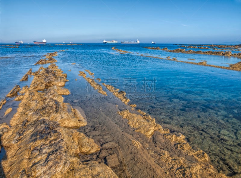 阿尔赫西拉斯,海岸线,水,天空,加的斯,水平画幅,无人,海港,交通,货运