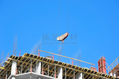 起重机,建筑工地,摩天大楼,天空,新的,水平画幅,现代,建筑业,工程,商业金融和工业