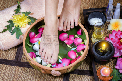 spa美容,特写,足,女性,发型屋,青少年,留白,褐色,水平画幅,指甲