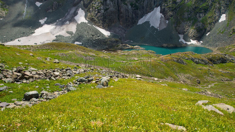 湖,雪尖山,印度河,查谟和克什米尔,水,天空,水平画幅,山,雪,无人