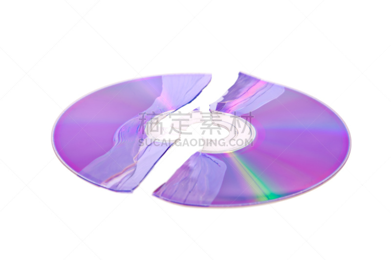 白色背景,坏掉的,dvd,分离着色,光驱,水平画幅,银色,无人,蓝色,损失