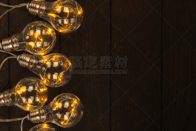 背景,木制,灯,花环,褐色,留白,活力,暗色,照明设备,电力线