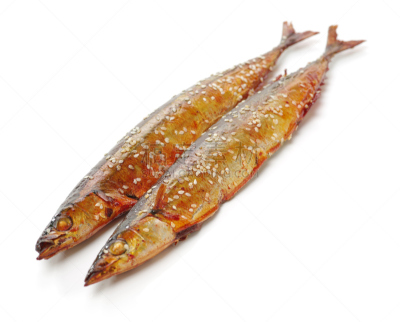 秋刀鱼,格子烤肉,白色背景,酸桔柑,日本柑橘,酒屋,大豆,萝卜,腌制食品,海草