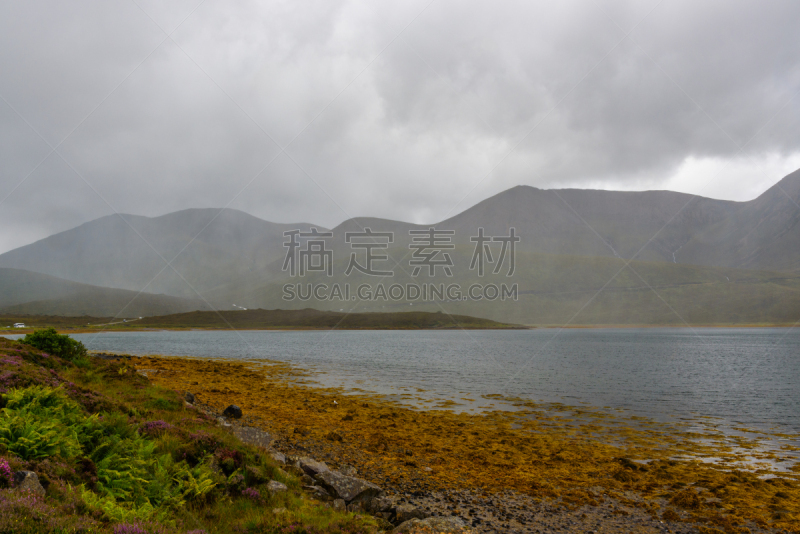 斯凯岛,地形,水,天空,水平画幅,云,无人,平视角,苏格兰,夏天