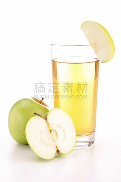 苹果汁,分离着色,垂直画幅,早餐,无人,玻璃杯,白色背景,果汁,熟的,背景分离