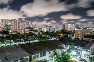 夜晚,都市风景,水平画幅,工作场所,无人,曙暮光,户外,班戈寇科省,泰国,居住区